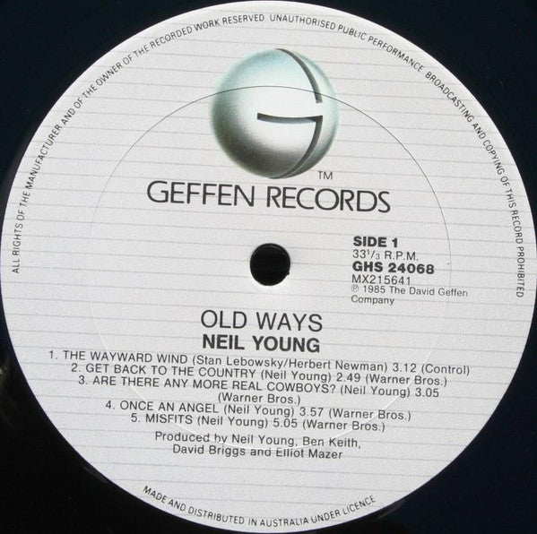 Neil Young – Old Ways LP vinyl record, image 3 of 4