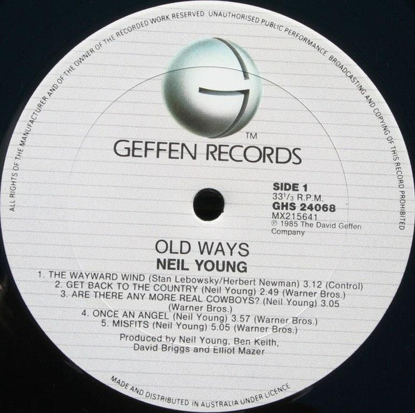 Neil Young – Old Ways LP vinyl record, image 3 of 4