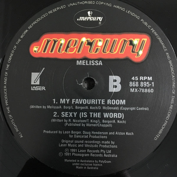 Melissa Tkautz – Sexy (Is The Word) 12" vinyl record, image 4 of 4