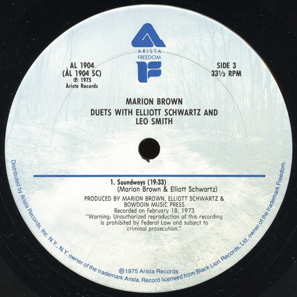 Marion Brown, Elliott Schwartz, Wadada Leo Smith – Duets (2xLP) LP vinyl record, image 7 of 8