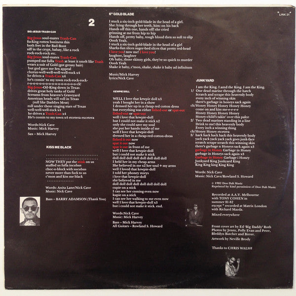 The Birthday Party – Junkyard LP vinyl record, image 6 of 6