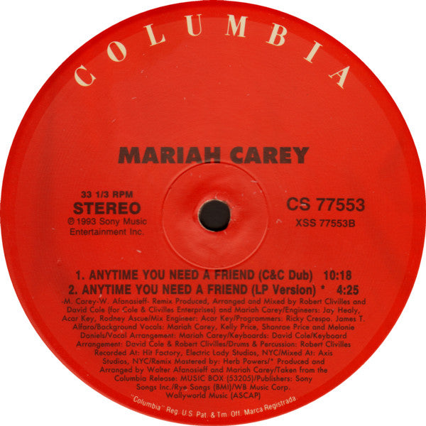 Mariah Carey – Anytime You Need A Friend (2x12") 12" vinyl record, image 6 of 6