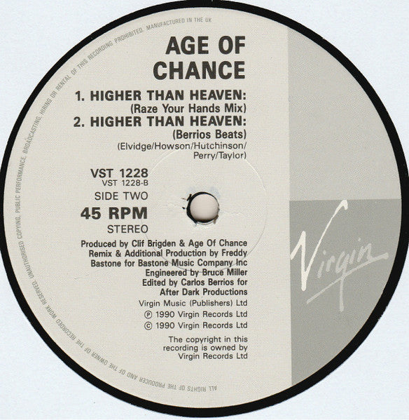 Age Of Chance – Higher Than Heaven 12" vinyl record, image 4 of 4