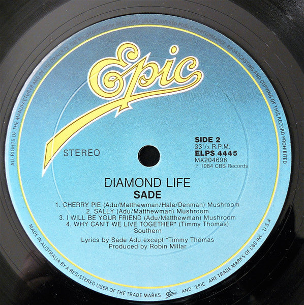 Sade – Diamond Life LP vinyl record, image 5 of 5