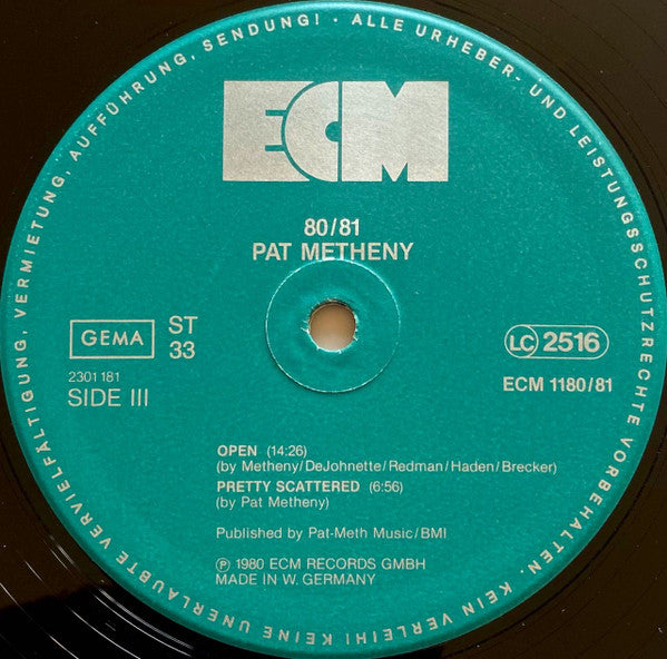 Pat Metheny, Charlie Haden, Jack DeJohnette, Dewey Redman, Michael Brecker – 80/81 (2xLP) LP vinyl record, image 7 of 10