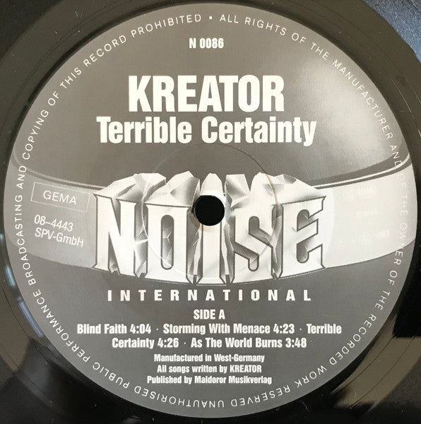 Kreator – Terrible Certainty LP vinyl record, image 3 of 10