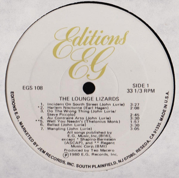 Lounge Lizards – The Lounge Lizards LP vinyl record, image 3 of 4