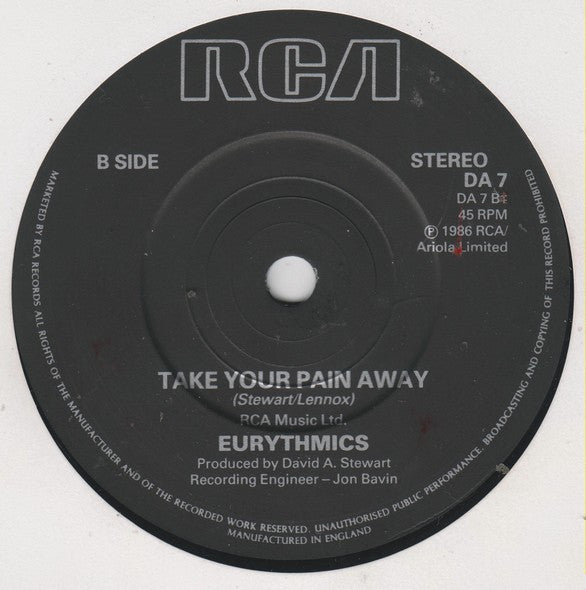 Eurythmics – When Tomorrow Comes 7" vinyl record, image 4 of 4