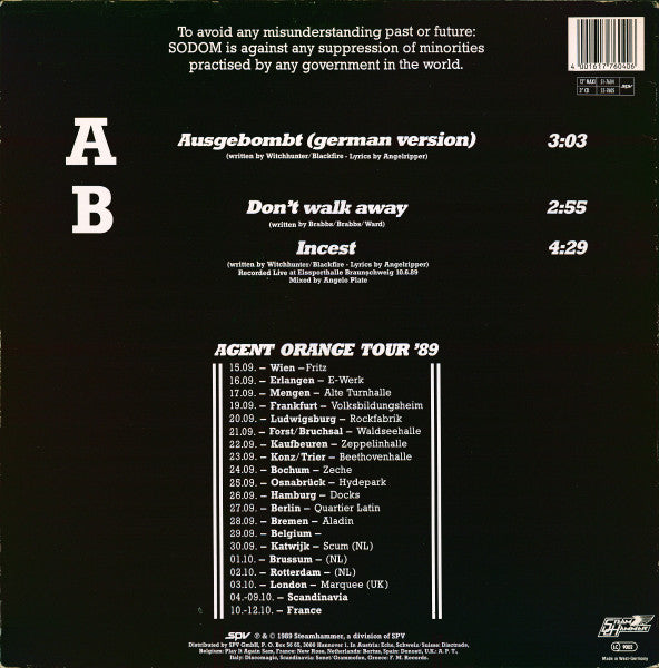 Sodom – Ausgebombt 12" vinyl record, image 2 of 10