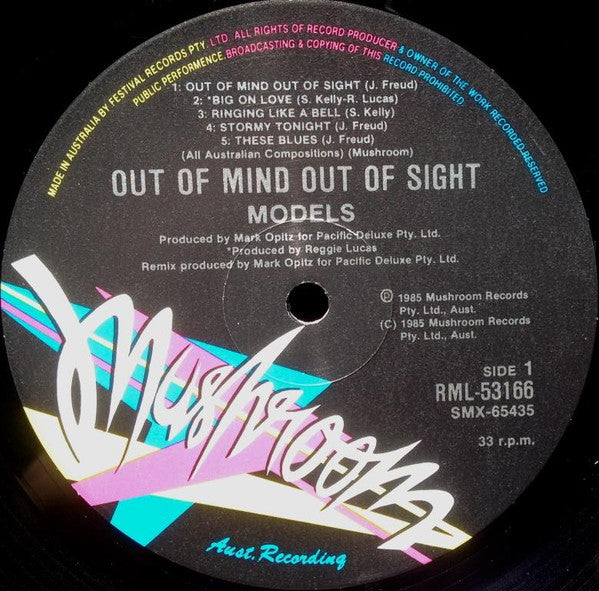 Models – Out Of Mind Out Of Sight LP vinyl record, image 3 of 6
