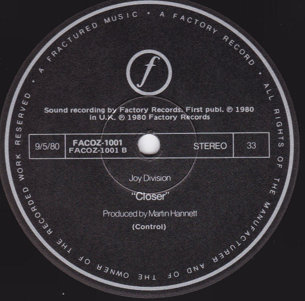 Joy Division – Closer LP vinyl record, image 7 of 9