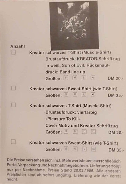 Kreator – Pleasure To Kill LP vinyl record, image 7 of 9