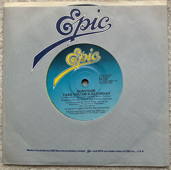Survivor – Eye Of The Tiger 7" vinyl record, image 4 of 4