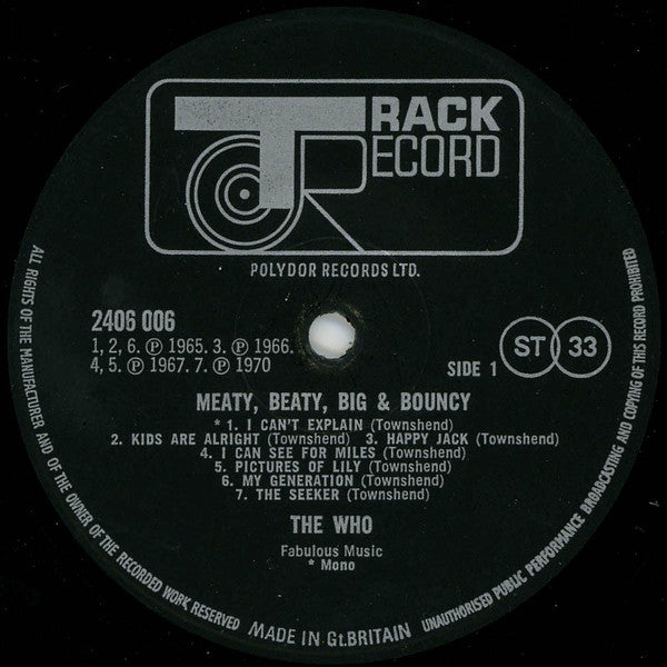 The Who – Meaty Beaty Big & Bouncy LP vinyl record, image 4 of 5