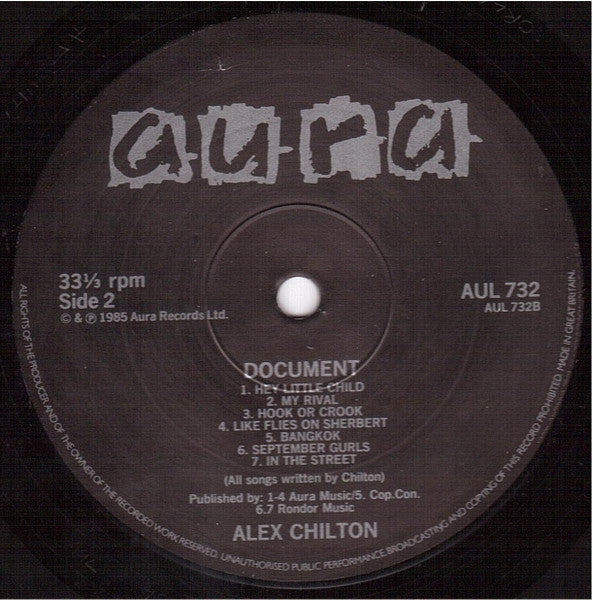 Alex Chilton – Document LP vinyl record, image 4 of 4