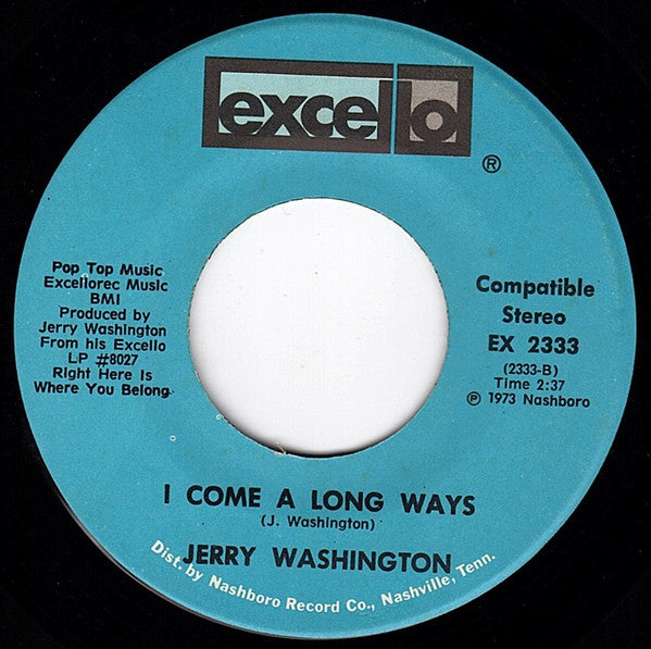 Jerry Washington – I Won't Leave You Hanging / I Come A Long Ways 7" vinyl record, image 2 of 2