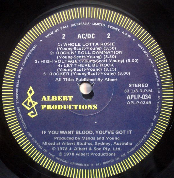 AC/DC – If You Want Blood You've Got It LP vinyl record, image 4 of 4
