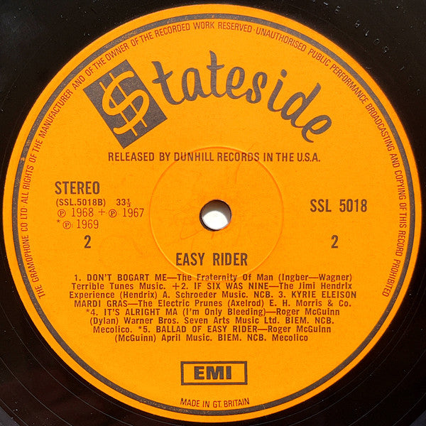 Various – Easy Rider (Songs As Performed In The Motion Picture) LP vinyl record, image 4 of 6