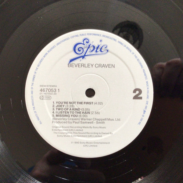 Beverley Craven – Beverley Craven. LP vinyl record, image 4 of 5