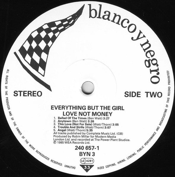 Everything But The Girl – Love Not Money LP vinyl record, image 4 of 6