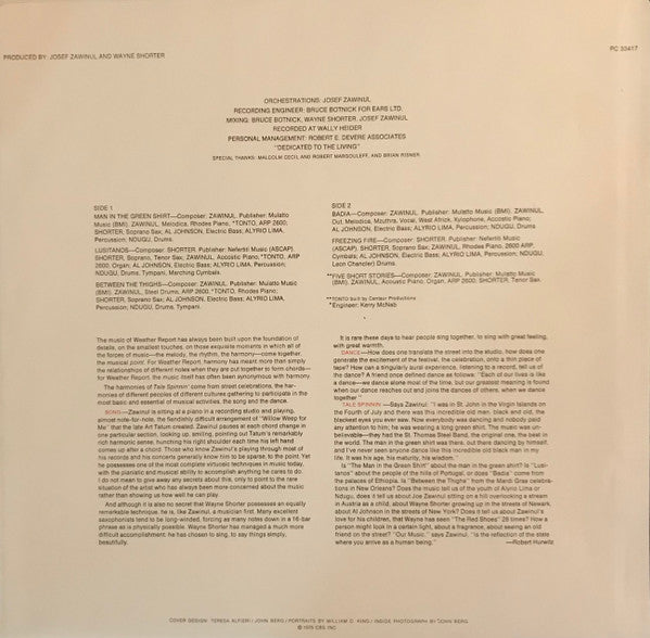Weather Report – Tale Spinnin' LP vinyl record, image 6 of 7