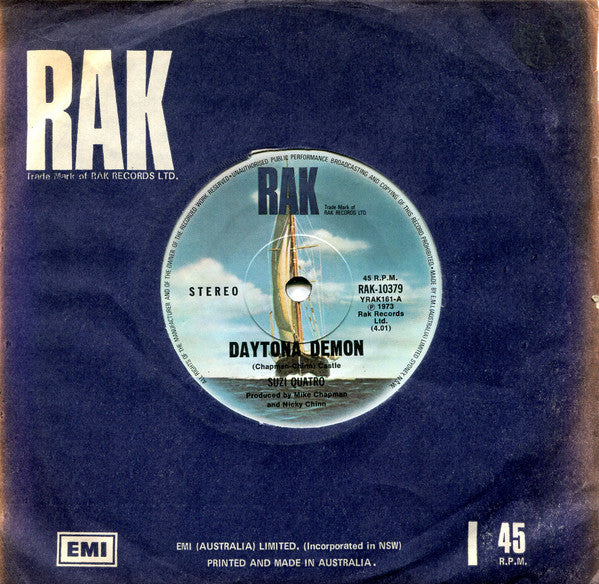 Suzi Quatro – Daytona Demon 7" vinyl record, image 3 of 3