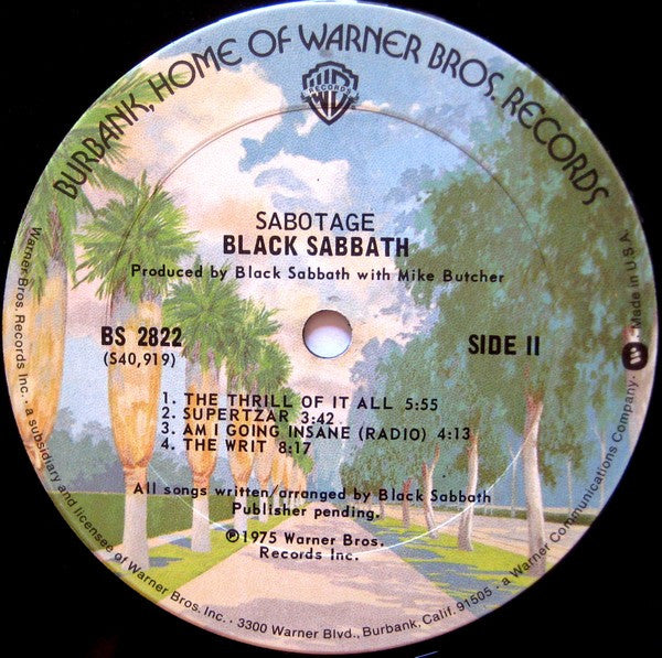 Black Sabbath – Sabotage LP vinyl record, image 4 of 4
