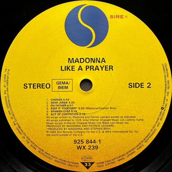 Madonna – Like A Prayer LP vinyl record, image 4 of 7