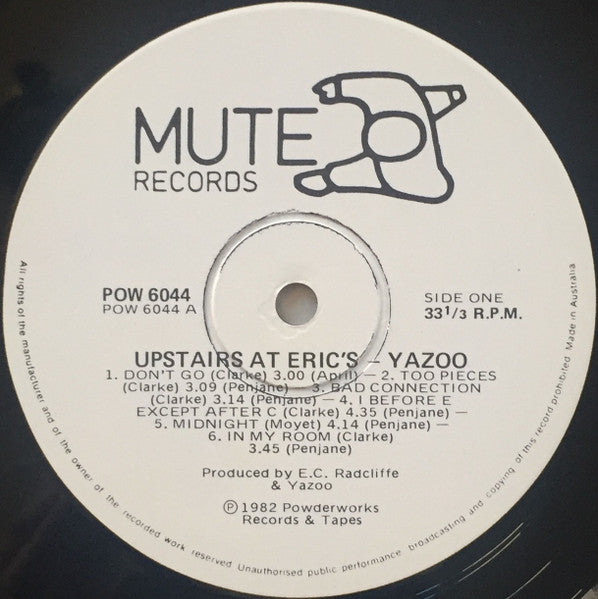 Yazoo – Upstairs At Eric's LP vinyl record, image 5 of 6