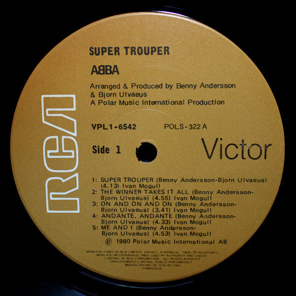 ABBA – Super Trouper LP vinyl record, image 3 of 4