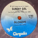 Blondie – Heart Of Glass 7" vinyl record, image 4 of 4