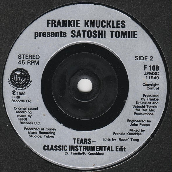 Frankie Knuckles, Satoshi Tomiie – Tears 7" vinyl record, image 4 of 4