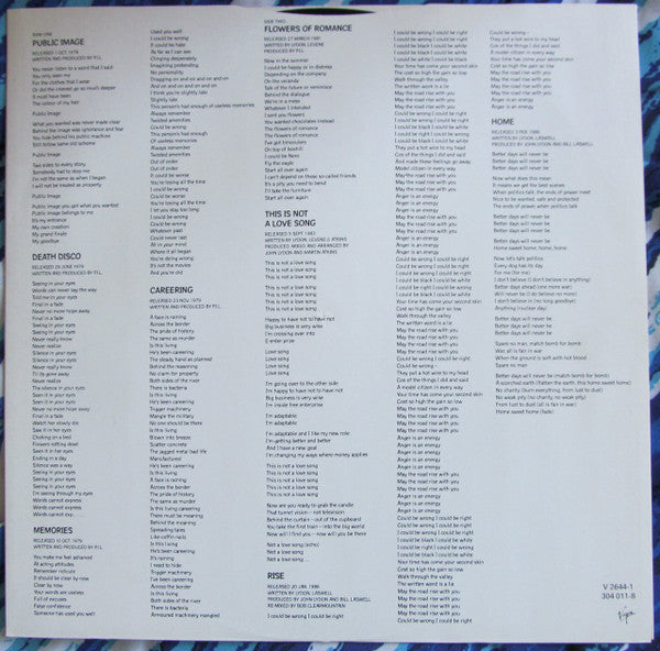 Public Image Limited – The Greatest Hits, So Far (2xLP) LP vinyl record, image 7 of 10