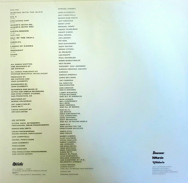 Joe Satriani – Surfing With The Alien LP vinyl record, image 6 of 7