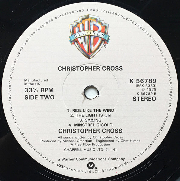 Christopher Cross – Christopher Cross LP vinyl record, image 4 of 6