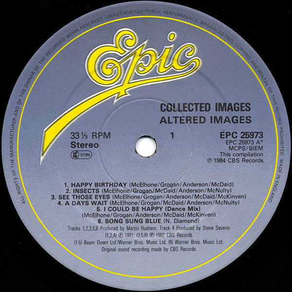 Altered Images – Collected Images LP vinyl record, image 3 of 4
