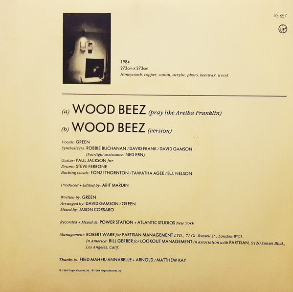 Scritti Politti – Wood Beez (Pray Like Aretha Franklin) 7" vinyl record, image 3 of 3