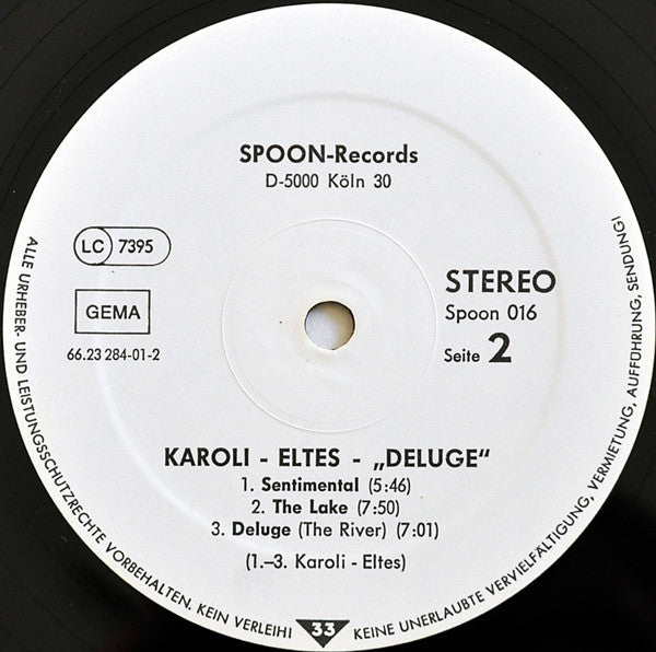 Michael Karoli, Polly Eltes – Deluge LP vinyl record, image 4 of 4