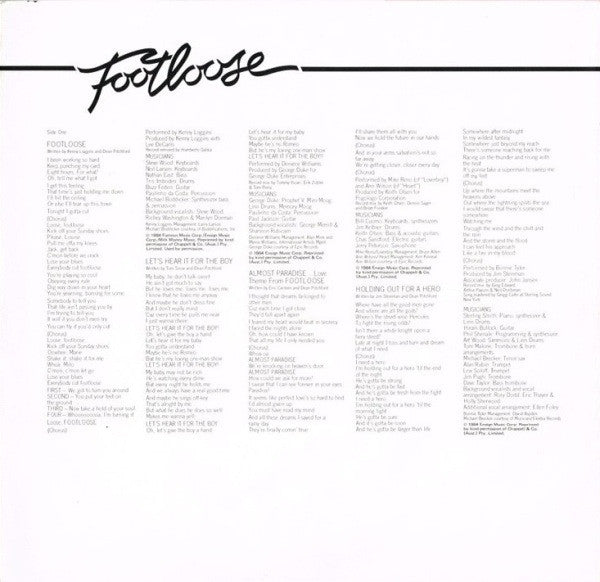 Various – Footloose (Original Soundtrack Of The Paramount Motion Picture) LP vinyl record, image 6 of 7