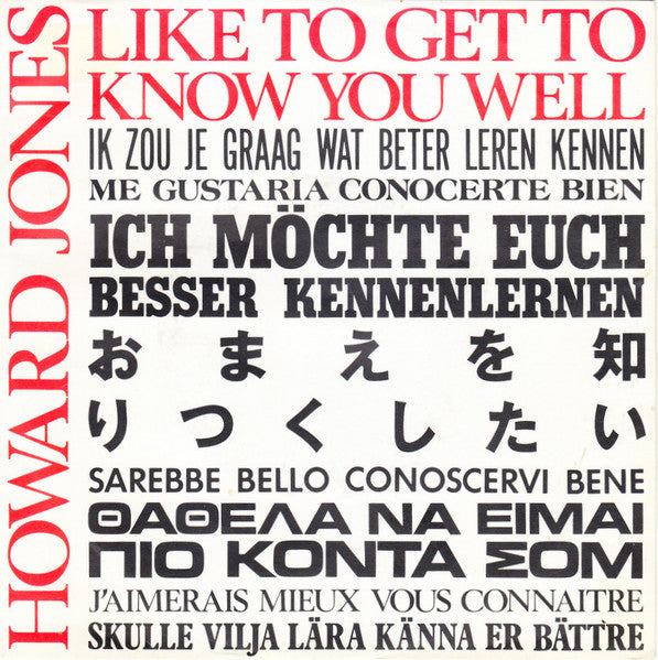 Howard Jones – Like To Get To Know You Well