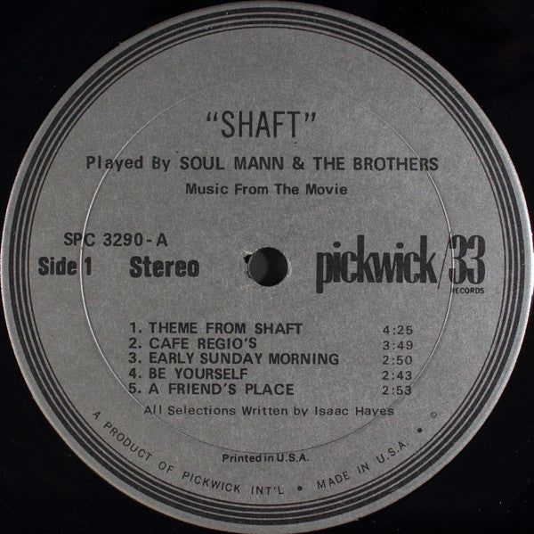 Soul Mann & The Brothers – Shaft LP vinyl record, image 3 of 4
