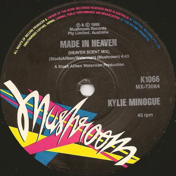 Kylie Minogue – Never Too Late 7" vinyl record, image 4 of 4