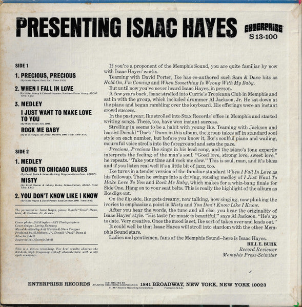 Isaac Hayes – Presenting Isaac Hayes LP vinyl record, image 2 of 4