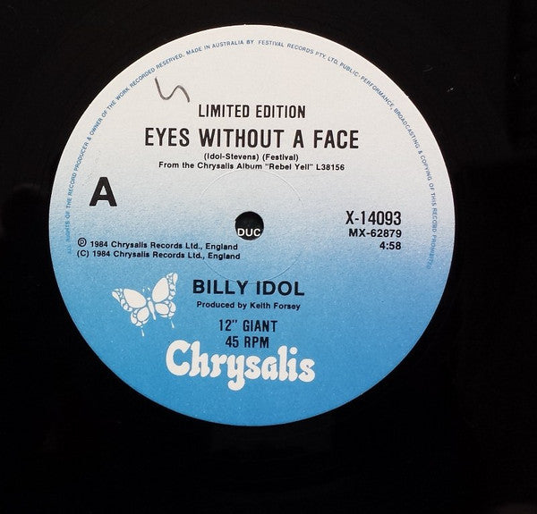Billy Idol – Eyes Without A Face 12" vinyl record, image 3 of 4
