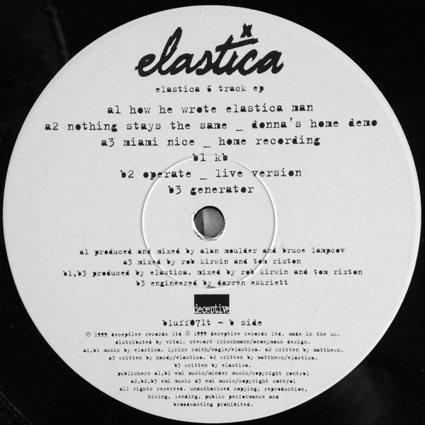 Elastica – 6 Track EP 12" vinyl record, image 4 of 4