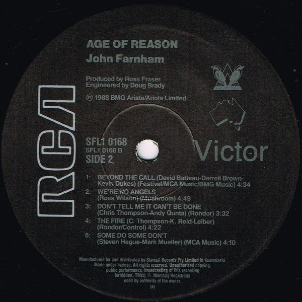 John Farnham – Age Of Reason LP vinyl record, image 5 of 7