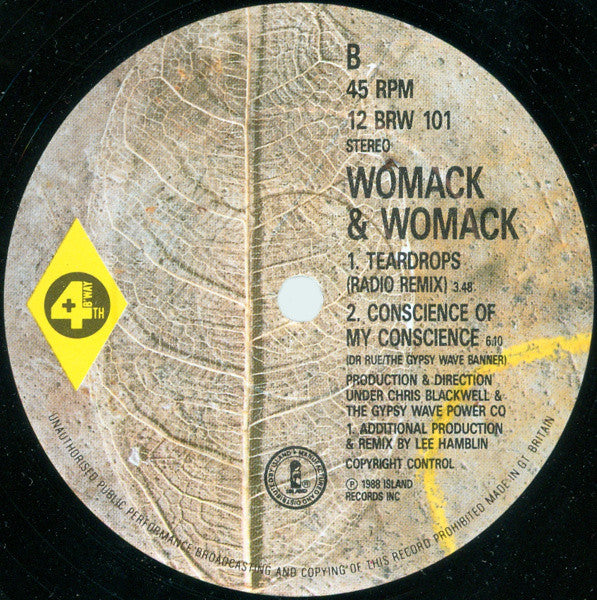 Womack & Womack – Teardrops 12" vinyl record, image 3 of 4