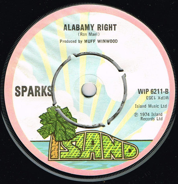 Sparks – Never Turn Your Back On Mother Earth 7" vinyl record, image 3 of 3
