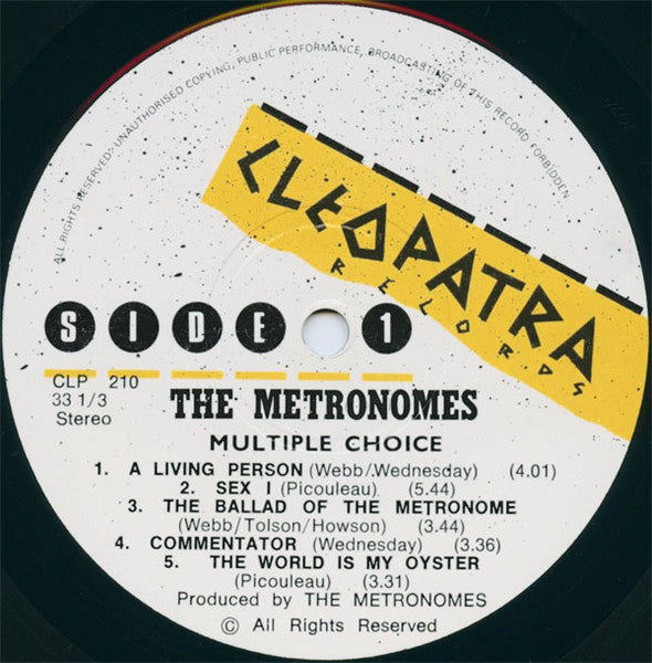 The Metronomes – Multiple Choice LP vinyl record, image 2 of 3