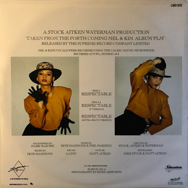 Mel & Kim – Respectable 12" vinyl record, image 2 of 4